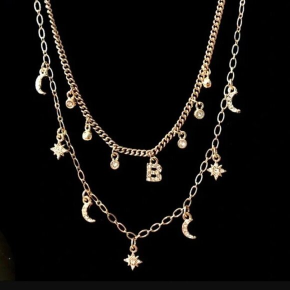 White House Black Market Jewelry - NWT White House Black Market Swarovski Crystal "B" Celestial Charm Necklace